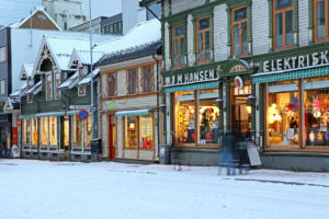 die Einkaufsstraße in Tromsö