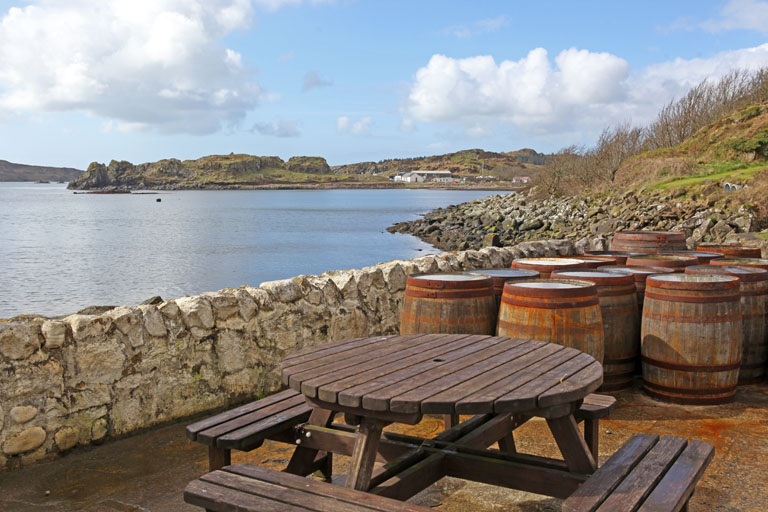 Der Ausblick bei Laphroaig auf Islay