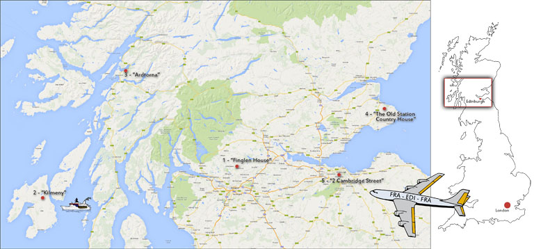 unsere Reiseroute durch Schottland