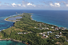 Gyrokopterflug Richtung Pointe des Châteaux auf Guadeloupe