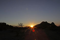 Sonnenuntergang an der Spitzkoppe, Namibia