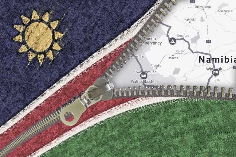 namibische flagge mit reiseroute 09 2021