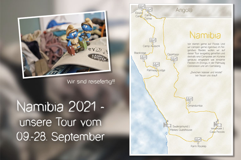 Namibia September 2021 Reiseroute grafisch