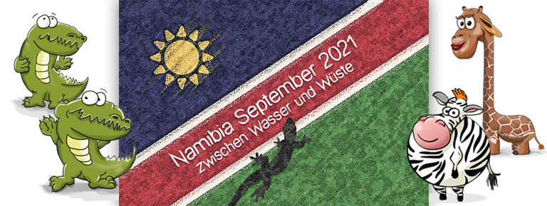 namibia 2021 - flagge cartoon tiere