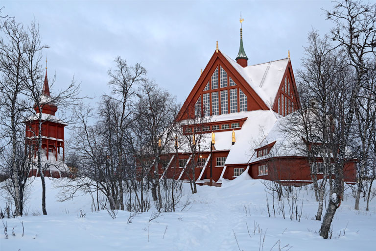 kirche in kiruna, schweden, dezember 2021