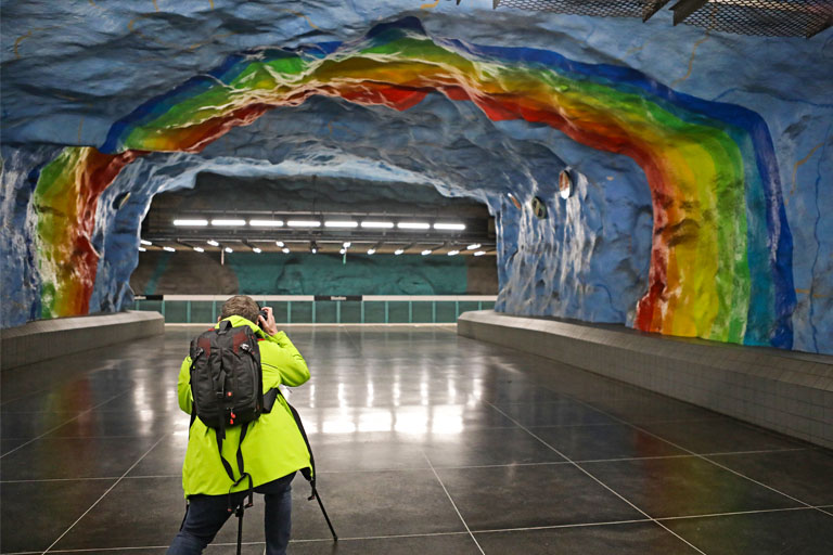 u-bahn tunnelbana in stockholm, station stadion
