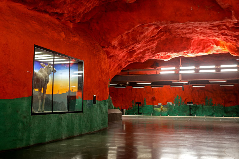 u-bahn tunnelbana stockholm station solna