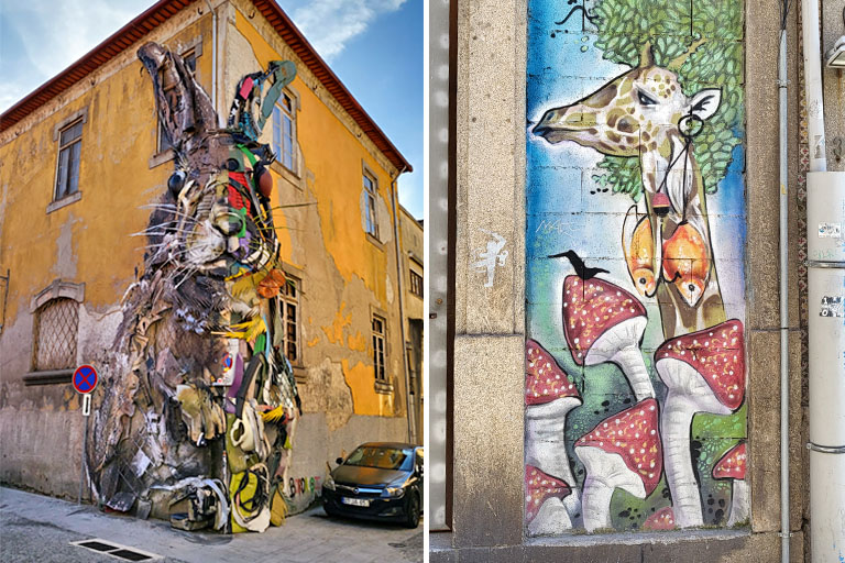 porto - street art - half rabbit und giraffe
