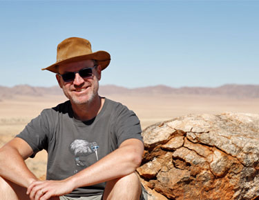 dirk auf dem schanzentrail, klein aus vista, namibia im september 2022