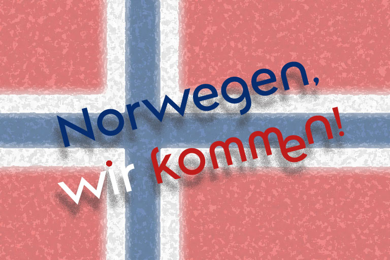 auf dem weg nach norwegen, flagge, dezember 2023