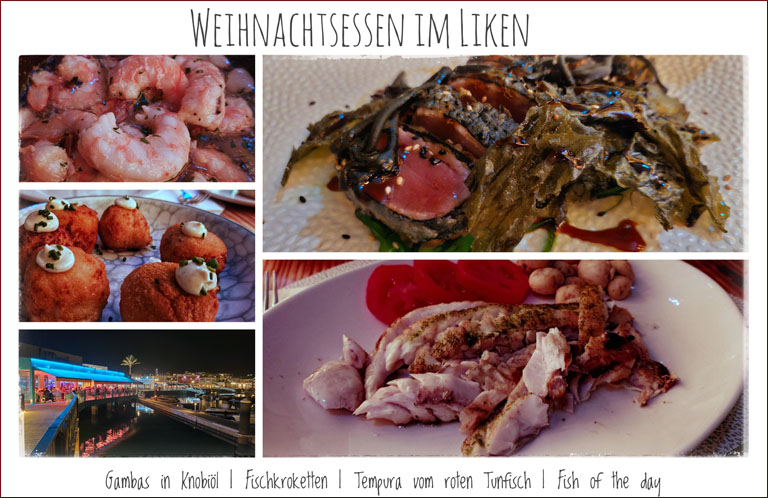 hausgemachtes weihnachtsessen im liken in castilo del aguila, lanzarote, dezember 2024