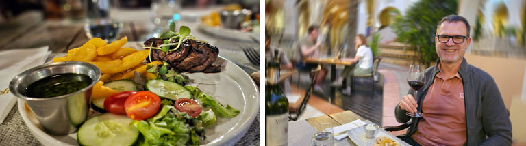 abendessen in der stellenbosch wine bar in windhoek, namibia, april 2025