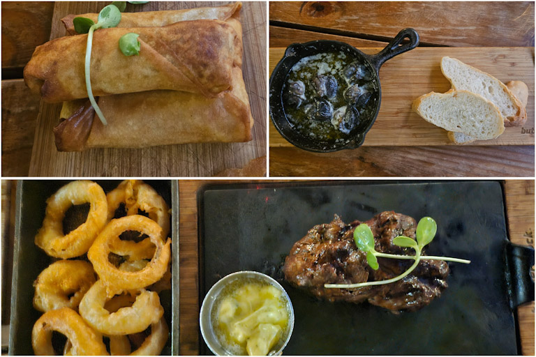 abendessen im butcher block, windhoek, namibia, april 2025