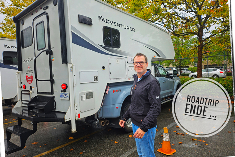 camper-rückgabe bei fraserway, kanada, vancouver, september 2025