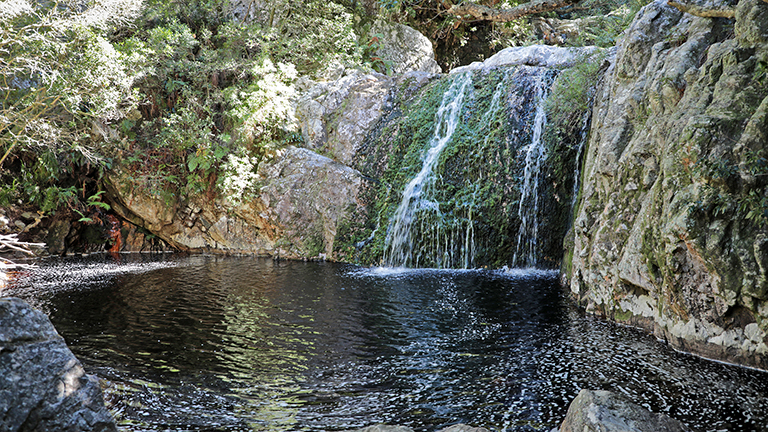 wasserfall, harold porter, leopard's kloofsüdafrika, märz 2026